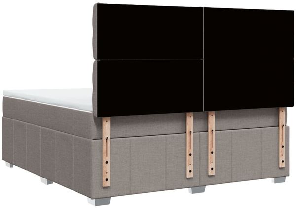 vidaXL Boxspringbett mit Matratze Taupe 180x200 cm Stoff 3294058 Bild 8