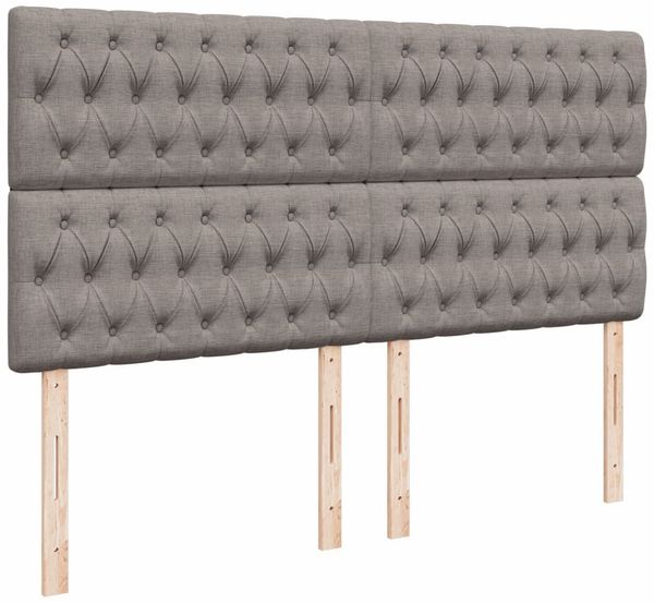 vidaXL Boxspringbett mit Matratze Taupe 180x200 cm Stoff 3294058 Bild 9