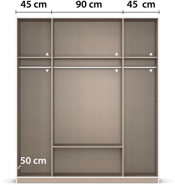rauch Kleiderschrank, Drehtürenschrank GAMMA, 4-türig, 2 Schubkästen, Alpinweiß, 181 x 210 x 54 cm Bild 6