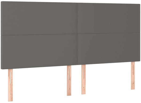 Kopfteil, Bettkopfteil, Minimalistisch Grau 160x5x118/128 cm Kunstleder