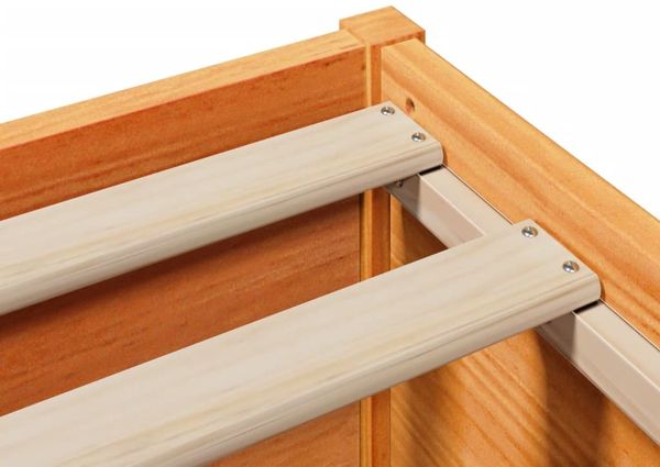 vidaXL Massivholzbett mit Kopfteil Wachsbraun 120x200 cm Kiefer 3307088 Bild 9