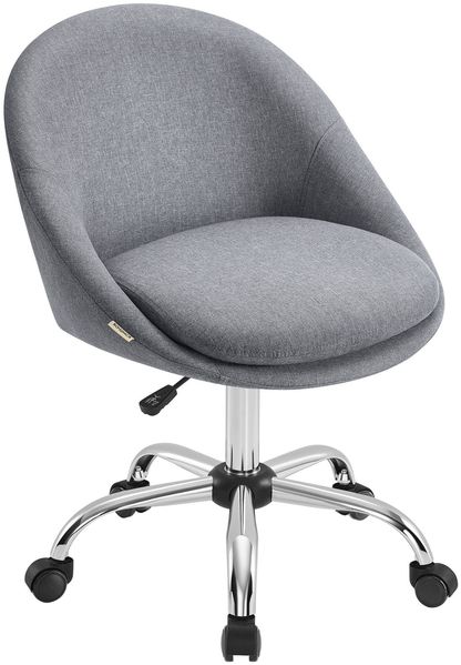 SONGMICS Homeoffice-Stuhl, Schminkstuhl aus Fleece, Schreibtischstuhl, Schaumstoffpolsterung, höhenverstellbar