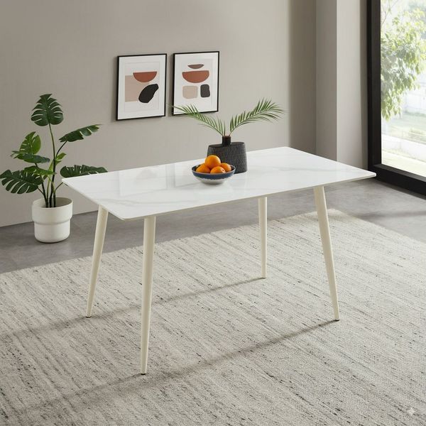 OTTO home Esstisch Rylee, mit kratzfester Sintersteinplatte und modernem Metallgestell
