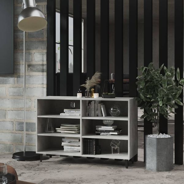 vidaXL Sideboard Betongrau 103,5 x 35 x 70 cm Spanplatte, Füße schwarz
