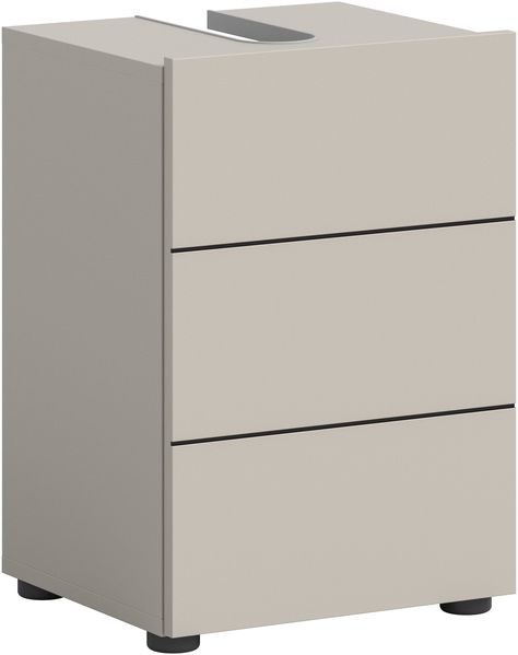 Waschbeckenunterschrank (B/H/T: 38x56x34 cm) in Kaschmir Nachbildung und schwarz
