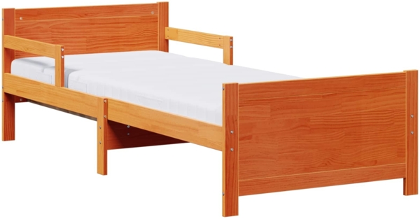 vidaXL Bettrahmen mit Matratze Braun 80 x 200 cm Massives Kiefernholz 3385960