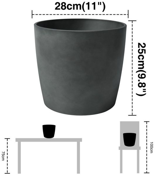 Zedelmaier Blumentopf 2er-Set Blumentopf mit extra Dicker Wand, mattierte Oberfläche