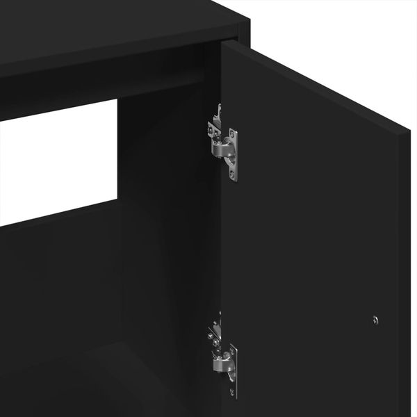 vidaXL Waschbeckenunterschrank Schwarz 63x29x55 cm Holzwerkstoff 848095 Bild 8