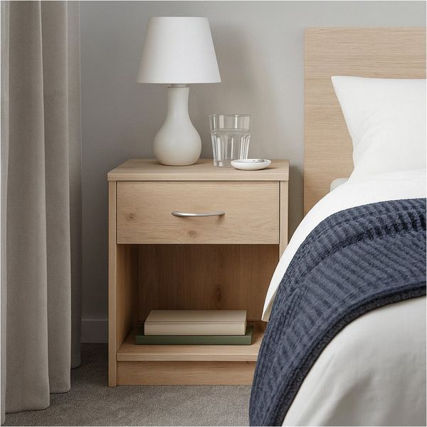 HTI-Living Nachtschrank Nachtschrank mit 1 Schublade Nina Artisaneiche (Stück, 1 Nachtschrank) Nachttisch Nachtkommode
