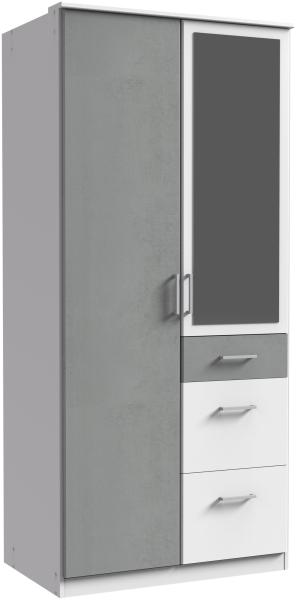 Kleiderschrank >Click< (B/H/T: 90x198x58 cm) in Weiß - 90x198x58cm (BxHxT)