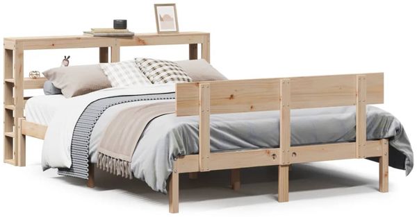 vidaXL Massivholzbett ohne Matratze 140x190 cm Kiefernholz 3305792 Bild 2