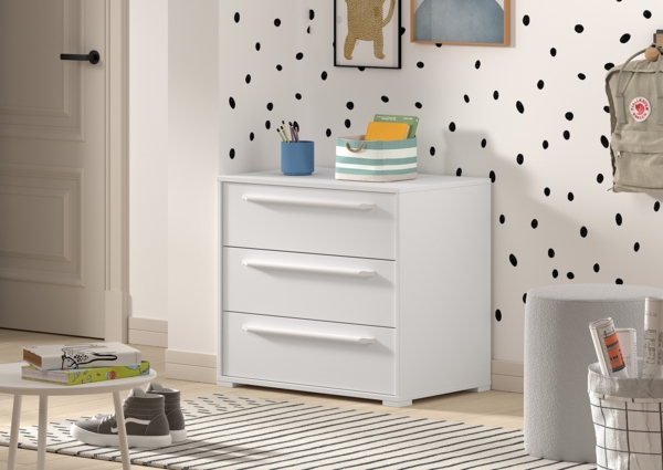 Kommode Sam 67.7 x 61.5 x 43 cm Spanplatte Melamin Dekor Weiß