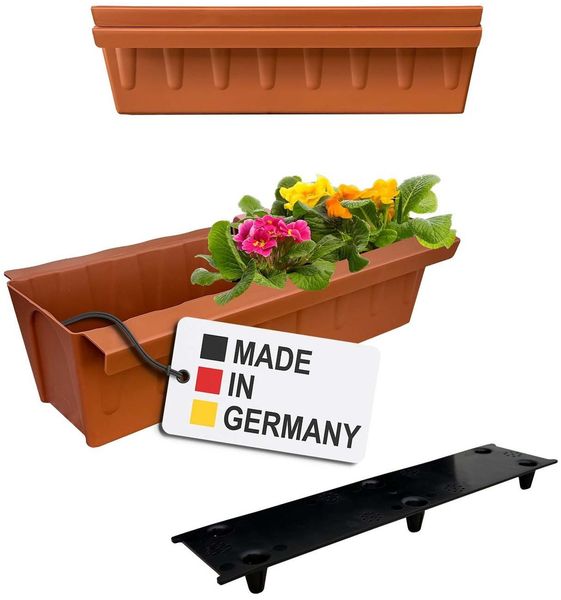 BURI Euro-Paletten Blumenkästen-Einsätze inkl. Bewässerungsmatte | 37,3cm | Pflanzkasten für Europalette Palette | Balkonkasten | Blumentopf | aus stabilen Kunststoff | Made in Germany