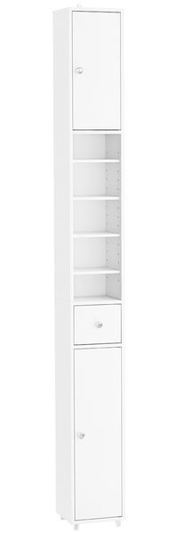 SoBuy BZR34-II-W Badezimmer-Hochschrank, MDF, Lackiert, Weiß, 20 x 180 x 20 cm