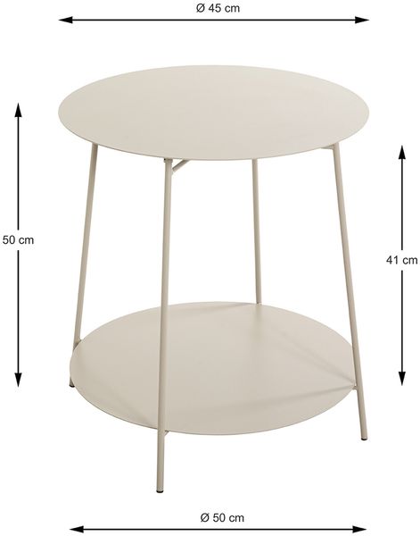 Beistelltisch >54184< in grau (Kaschmirgrau), Stahlrohr; Metall - 50x50cm (HxD) Bild 2