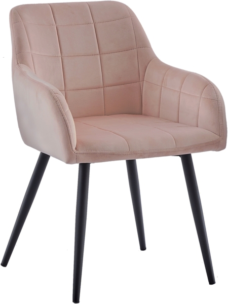 Esszimmer Armlehnstuhl Samt rosa schwarz Metallbeine LARS 69065375