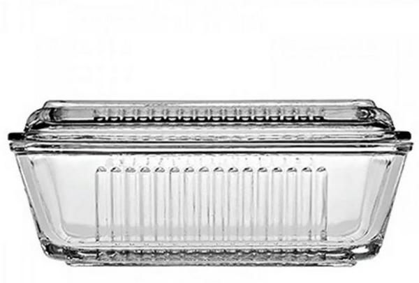 Pasabahce Dajar Butterdose, 17 cm x 10 cm Transparent