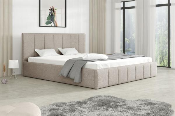 Polsterbett Doppelbett DETROIT 120x200cm Stoff Freya Cappuccino