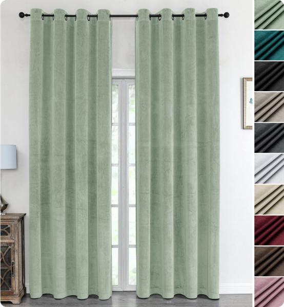 Beautex Verdunkelungsvorhang Samt Vorhang Ösen Gardine Velvet blickdicht abdunkelnd (1 St), Ösen, abdunkelnd