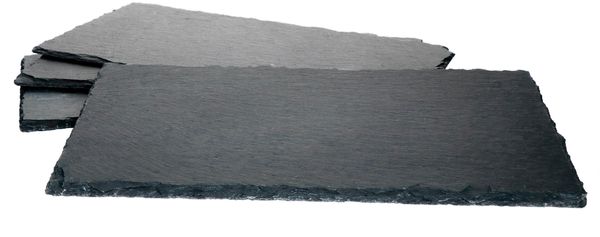4x Schieferplatten 17x34 cm Tisch-Set Untersetzer Servierplatte Naturschiefer