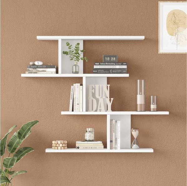 Wandregal Hökkomi 78x99x15 cm Weiß [en. casa]