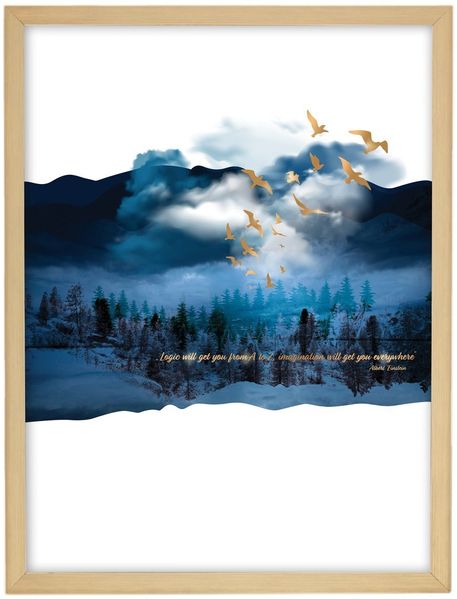 Dekoria Wandbild Imagination 30x40cm gold&navy