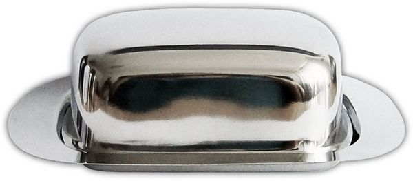 HIT Trading Butterdose BUTTERDOSE Deckel Edelstahl Butterglocke Kühlschrank Butterschale 03, Edelstahl, Butter Box