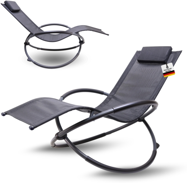 Albatros Premium Gartenliege X-FORM | Schwungliege Relaxliege Gartenstuhl| mit Kopfkissen | wetterfest ergonomisch Relaxsessel | belastbar bis 160Kg