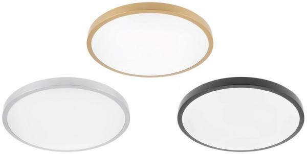 32 Watt LED Deckenleuchte IP54 für innen und Außen silber rund|400 x 60mm (B. x H.)|Warmweiß|2560 Lumen