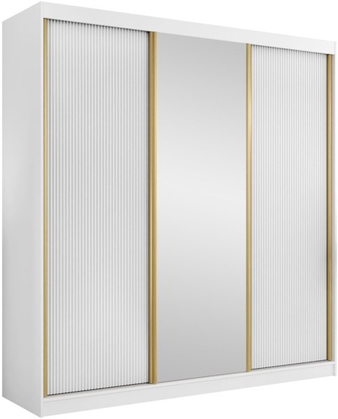 Kleiderschrank Tireno 3D (Farbe: Weiß Velvet)