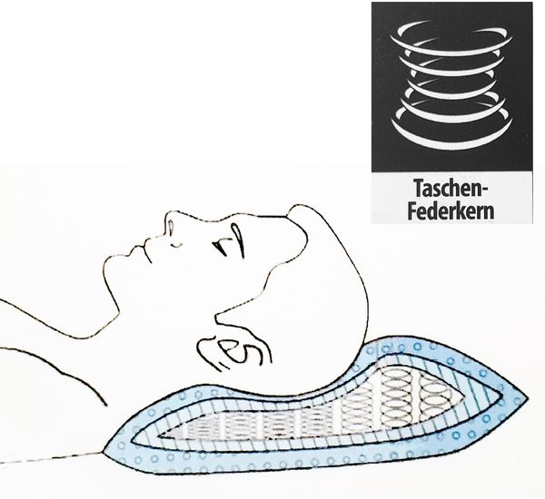 Nackenstützkissen ( 40x80cm ) mit Taschenfederkern, Komfortkissen mit dreilagigem Innenkissen Bild 3