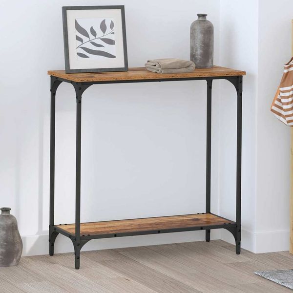 vidaXL Konsolentisch mit Regal Altholz 75 x 30.5 x 75 cm Holzwerkstoff 883519