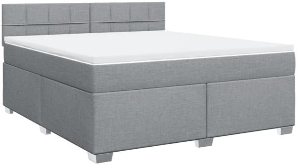 vidaXL Boxspringbett mit Matratze Hellgrau 180x200 cm Stoff 3285967