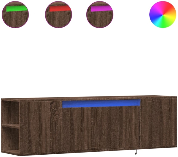 vidaXL TV-Wandschrank mit LED-Beleuchtung Eichen-Optik 135x31x39,5 cm 852389