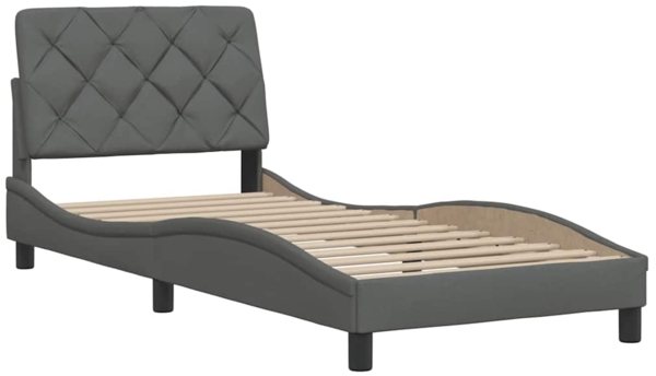 vidaXL Bettgestell ohne Matratze Dunkelgrau 80x200 cm Stoff 3310560 Bild 3