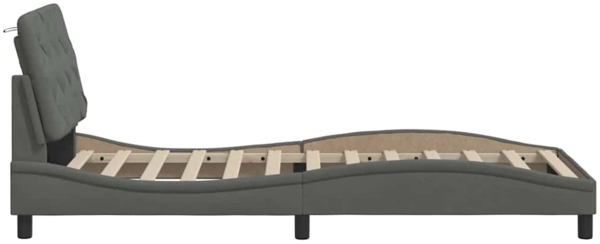 vidaXL Bettgestell ohne Matratze Dunkelgrau 80x200 cm Stoff 3310560 Bild 7