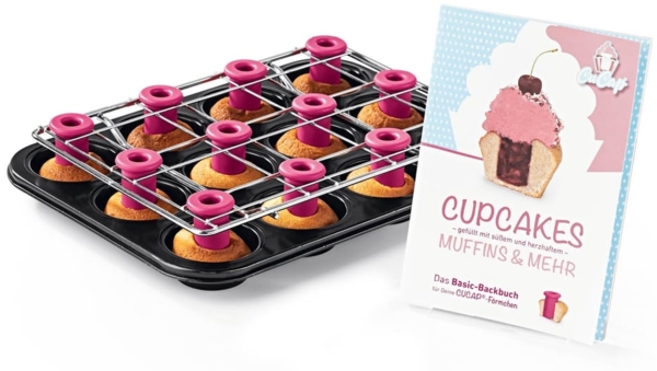 CuCap Back-Set 4-tlg. 2x Backförmchen/Backb./Backblech m. Zentrierhilfe