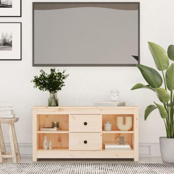 TV-Schrank 103x36,5x52 cm Massivholz Kiefer [814569]