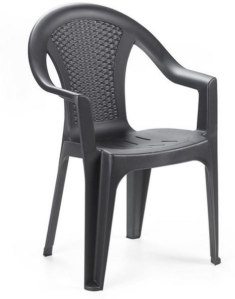 Stapelstuhl Gartenstuhl Kunststoff Ischia Rattan-Optik Anthrazit