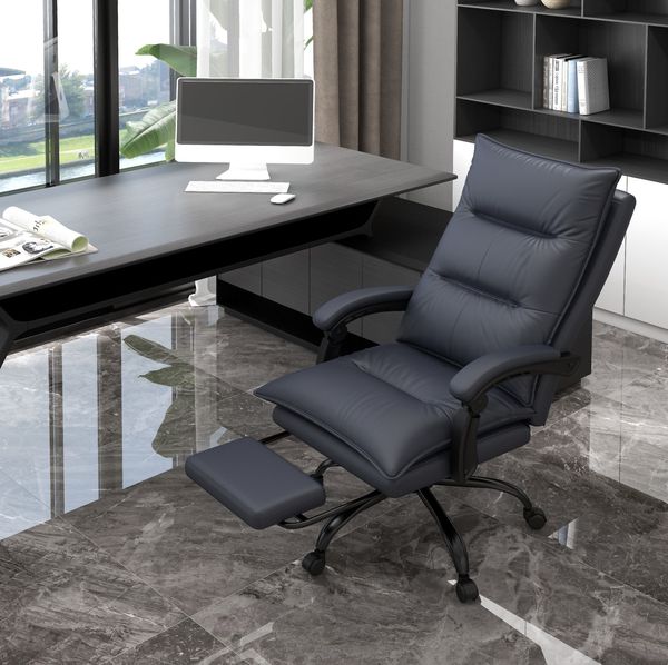 Bürostuhl 66 x 74 x 114-121,5 cm, höhenverstellbar mit Massage, Wärme & Fußstütze, 1 St.