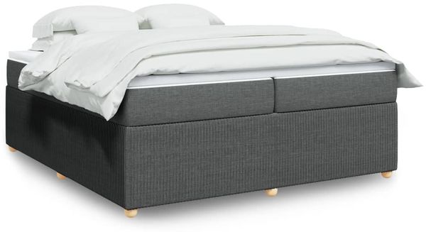 vidaXL Boxspringbett mit Matratze Dunkelgrau 200x200 cm Stoff 3285596