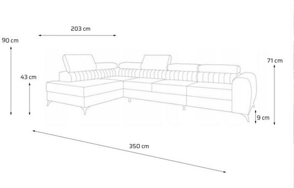 Muffo Ecksofa Piero maxi, mit Schlaffunktion und Bettkasten, Verstellbare Kopfstützen Bild 4