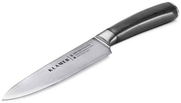 Klamer 'Premium' Allzweckmesser, Damaszner Stahl schwarz, 13,7 cm