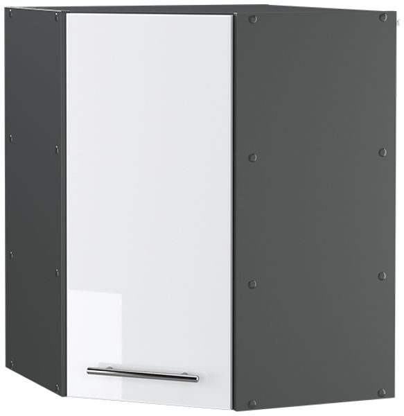 Eckhängeschrank Fame-Line Weiß Hochglanz 57 cm Vicco