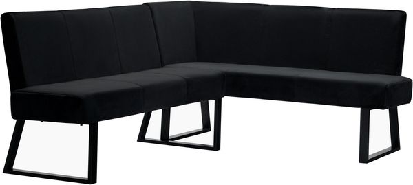 OTTO home Eckbank Gladiole, (Sitzbank, Esszimmerbank, Bank), mit Taschenfederkern, schwarzes Metallgestell, Breite 190 cm