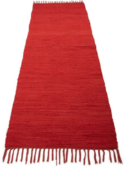carpetfine Teppich Kelim Chindi uni, auch als Läufer, rechteckig, Höhe: 5 mm, Wendeteppich, reine Baumwolle, handgewebt, Uni-Farben, mit Fransen