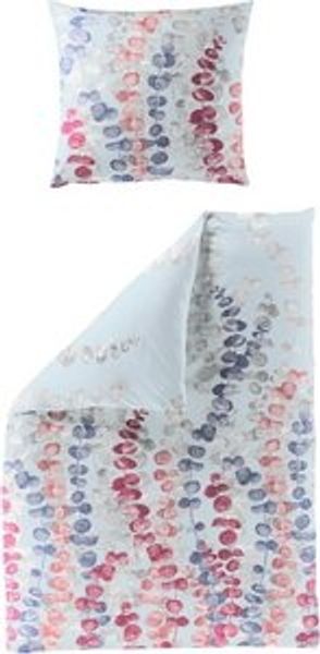 Bierbaum Mako-Satin Bettwäsche Blätter Ranken pastel hellblau 155x220 cm 3975-90 Bild 6