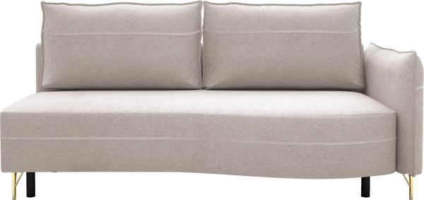 exxpo - sofa fashion Loungesofa Ortis mit toller Kontrastnaht, Solitärmöbel, bequem, schmale Armlehne, Schlafsofa mit Bettfunktion und Bettkasten, komfortabler Federkern