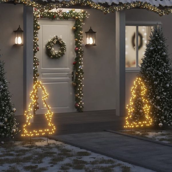 vidaXL Weihnachtsbaum mit Erdspießen und 115 LEDs 90 cm 357718