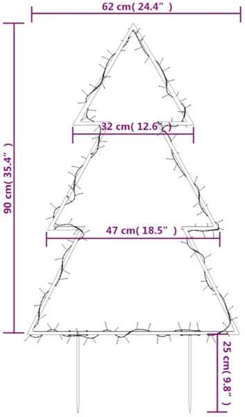 vidaXL Weihnachtsbaum mit Erdspießen und 115 LEDs 90 cm 357718 Bild 9